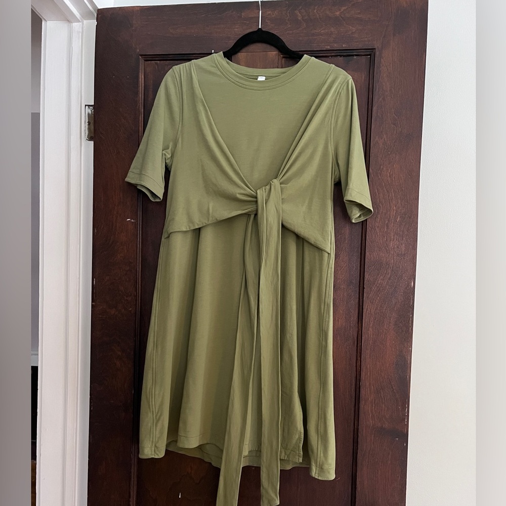Lululemon Cotton Wrap-Front T-Shirt Dress, Size 8